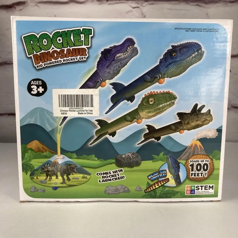 Dinosaur Rocket Launcher for Kids Launch Up to 100 Ft Educational Toy Science